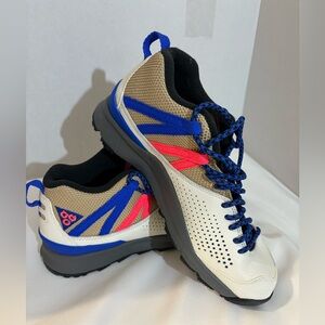 Nike Men’s ACG Okwahn II Outdoor Hiking Trail Shoes White Leather blue size 6.5